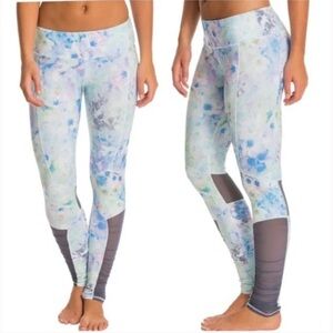 Alo Yoga Alo Runway Yoga Leggings Floral Glo/Ombre Blue Mesh S